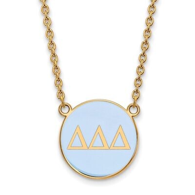 Delta Delta Delta Small Enameled Pendant with 18 Inch Chain Gold-plated Silver GP030DDD-18, MPN: GP…