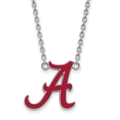 University of Alabama Large Enamel Pendant with Chain Necklace Sterling Silver SS090UAL-18, MPN: SS…