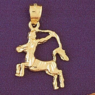 Dazzlers Jewelry Sagittarius Archer Zodiac Pendant Necklace Charm Bracelet in Yellow, White or Rose…