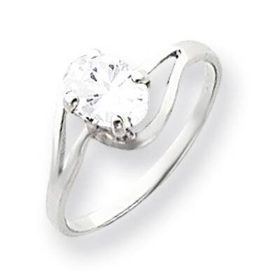 Cubic Zirconia Ring 14k white Gold 7x5mm Oval Y4643CZ Diamond, MPN: Y4643CZ, 883957566085