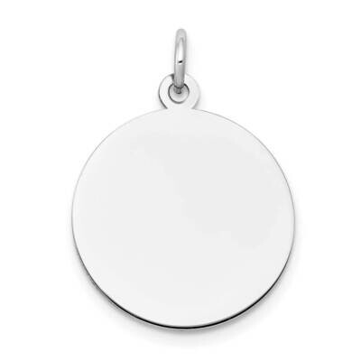 Plain .018 Gauge Circular Engravable Disc Charm 10k White Gold 10XWM136/18, MPN: 10XWM136/18,