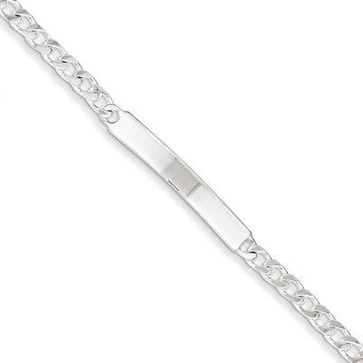 8 Inch Engravable Curb Link ID Bracelet Sterling Silver Polished QID131-8, MPN: QID131-8, 883957557…