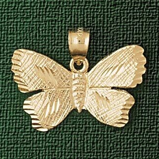 Dazzlers Jewelry Butterfly Pendant Necklace Charm Bracelet in Yellow, White or Rose Gold 3104, MPN:…