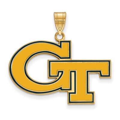 Georgia Institute of Technology Large Enamel Pendant Gold-plated Silver GP026GT, MPN: GP026GT, 8867…