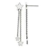 Stars Post Dangle Earrings Stainless Steel Polished SRE1423, MPN: SRE1423, 191101866579