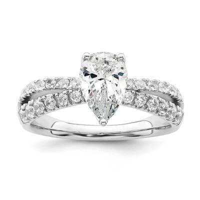 Si1/Si2, G H I, Pear Semi-Mount Engagement Ring 14k White Gold Lab Grown Diamond RM7994E-100-WLG, M…