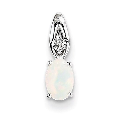 Opal Diamond Pendant 14k White Gold Genuine XBS329, MPN: XBS329, 883957546438