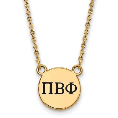 Pi Beta Phi Extra Small Enameled Pendant with 18 Inch Chain Gold-plated Silver GP016PBP-18, MPN: GP…