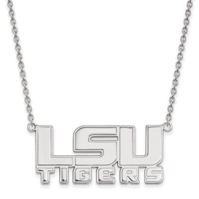 Louisiana State University Large Pendant with Necklace Sterling Silver SS048LSU-18, MPN: SS048LSU-1…