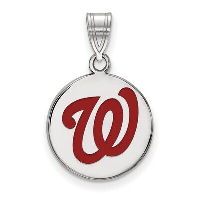 Washington Nationals Medium Enamel Disc Pendant Sterling Silver SS017NAT, MPN: SS017NAT, 8867746281…