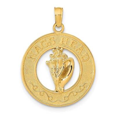 Nags Head and Conch Shell Pendant 14k Gold K9769, MPN: K9769,