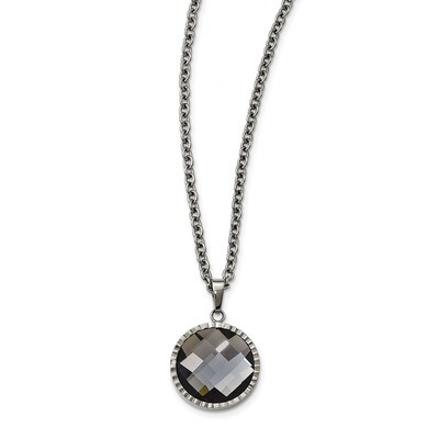 Charcoal Glass Necklace Stainless Steel Polished SRN2167-29.5 by Chisel, MPN: SRN2167-29.5, 1911016…