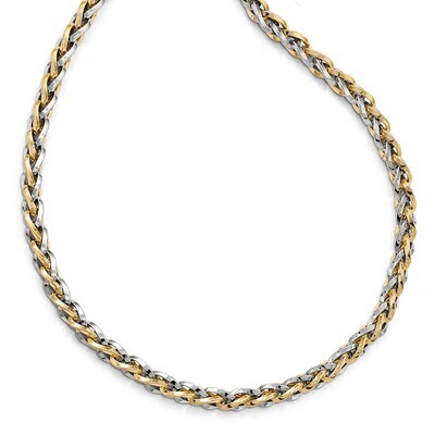 Leslie&#39;s Fancy Link Necklace 18 Inch 14k Two-tone Gold Polished HB-LF716-18, MPN: LF716-18, 1911011…