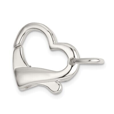 17.4 x 16.2mm Heart Shaped Lobster Clasp Sterling Silver SS3406, MPN: SS3406,