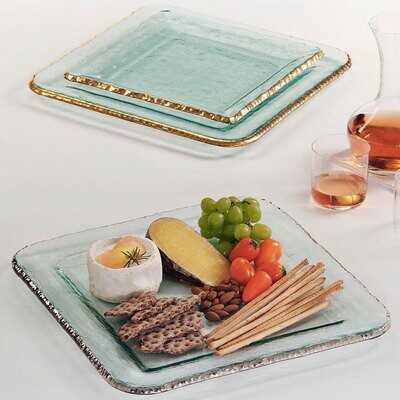 Annieglass Edgey Large Square Platter Platinum, MPN: E204P, UPC: