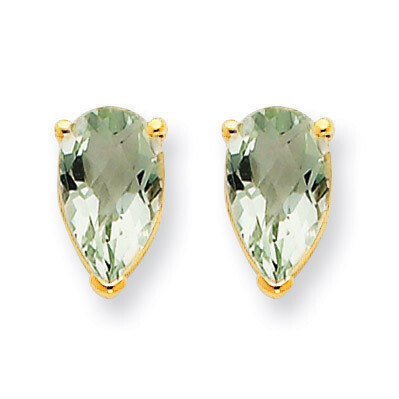 8x5 Pear Green Quartz Earrings 14k Gold XE81CG, MPN: XE81CG, 883957103518
