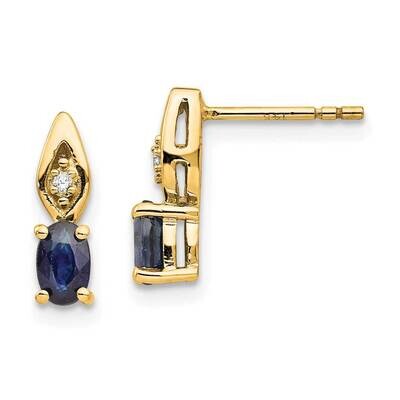Sapphire Diamond Earring 14k Gold XBS611, MPN: XBS611, 191101800993