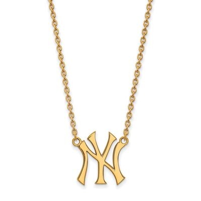 New York Yankees Large Pendant with Chain Necklace 10k Yellow Gold 1Y016YAN-18, MPN: 1Y016YAN-18, 8…