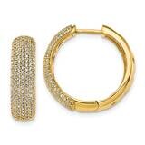 Hinged Hoop Earrings 14k Gold Diamond EM5382-100-YA, MPN: EM5382-100-YA, 883957663890