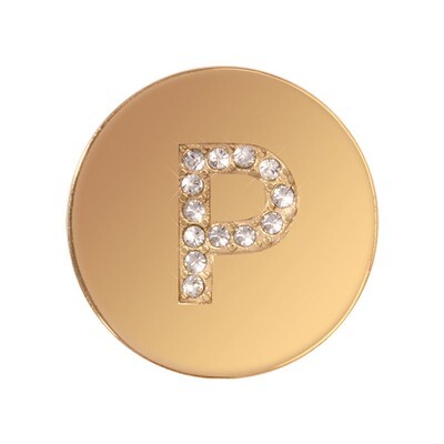 Nikki Lissoni Sparkling Letter Initial P Gold-Plated 23mm Coin C1262GSP, MPN: C1262GSP, 87186274664…