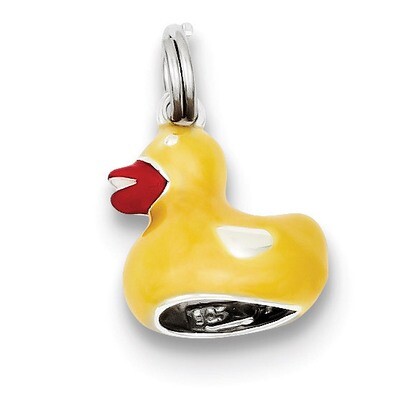 Enamel Duck Charm Sterling Silver QC6812, MPN: QC6812, 883957548432