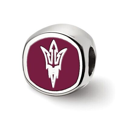 Arizona State University Pitchfork Cushion Shaped Double Logo Bead Sterling Silver SS501AZS, MPN: S…