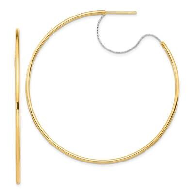 Large 2x55mm Polished Hoop Earrings 14k Two-tone Gold TF1643, MPN: TF1643, 191101987878