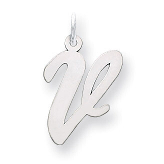 Large Script Initial V Charm 14k white Gold YC663V, MPN: YC663V, 883957030883