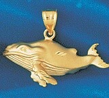 Dazzlers Jewelry Whale Pendant Necklace Charm Bracelet in Yellow, White or Rose Gold 788, MPN: DZ-7…