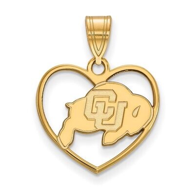 University of Colorado Pendant in Heart Gold-plated Silver GP013UCO, MPN: GP013UCO, 886774916422