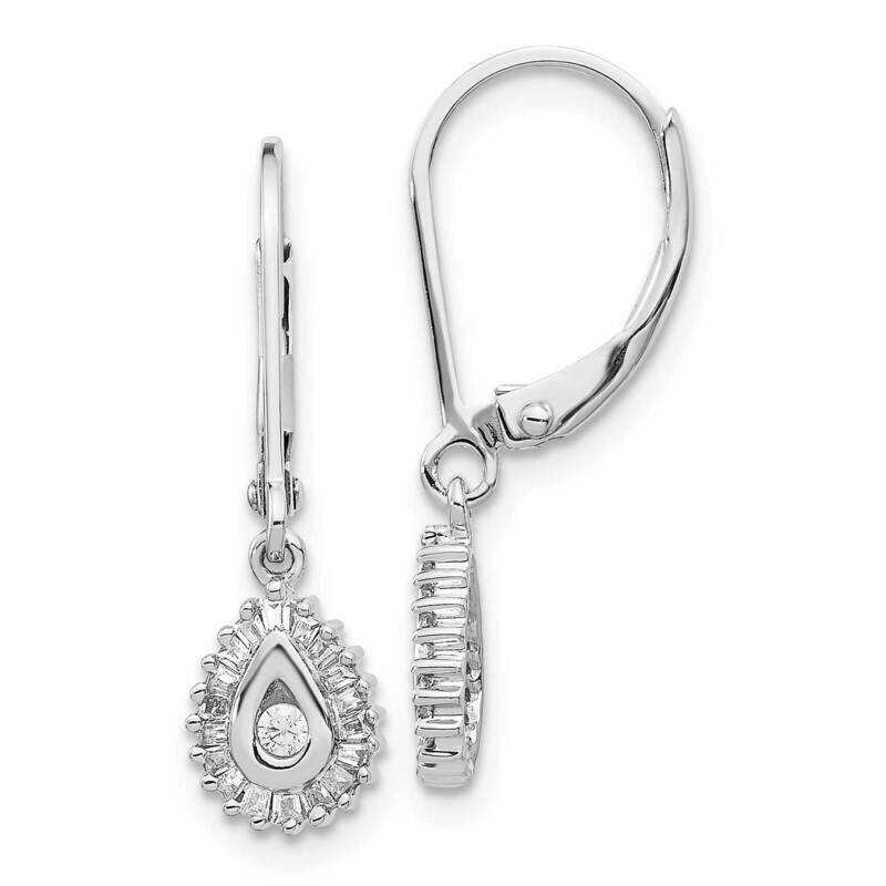 Leverback Earrings 14k White Gold Diamond EM5551-025-WA, MPN: EM5551-025-WA, 883957858234