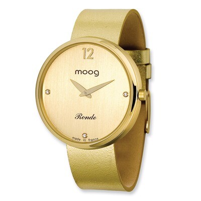 Moog Round Gold Dial Watch with (LC-01G) Gold Band - Gold-plated, MPN: XWA3658,