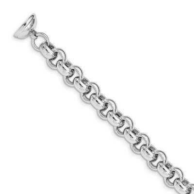 Polished Rolo Bracelet Sterling Silver Rhodium Plated QG5008-7.5, MPN: QG5008-7.5, 883957303154
