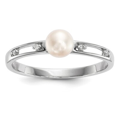 Freshwater Cultured Pearl &amp; Diamond Ring 14k white Gold Y13790/PL, MPN: Y13790/PL, 883957215914