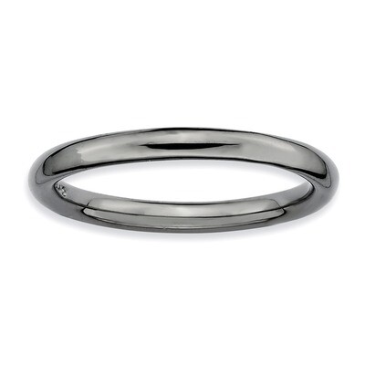 Black-plated Polished Ring - Sterling Silver QSK233, MPN: QSK233, 886774215303