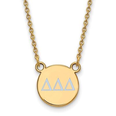 Delta Delta Delta Extra Small Enameled Pendant with 18 Inch Chain Gold-plated Silver GP027DDD-18, M…