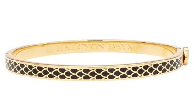 Halcyon Days 6mm Salamander Black Gold Hinged Bangle Bracelet HBSSA0206G, MPN: HBSSA0206G,