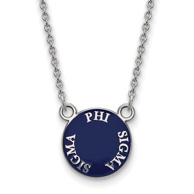 Phi Sigma Sigma Extra Small Enameled Pendant with 18 Inch Chain Sterling Silver SS012PSS-18, MPN: S…