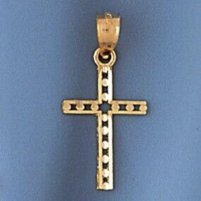 Dazzlers Jewelry Cross Pendant Necklace Charm Bracelet in Yellow, White or Rose Gold 8285, MPN: DZ-…