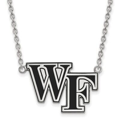 Wake Forest University Large Enamel Pendant with Chain Necklace Sterling Silver SS079WFU-18, MPN: S…