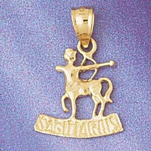 Dazzlers Jewelry Sagittarius Archer Zodiac Pendant Necklace Charm Bracelet in Yellow, White or Rose…