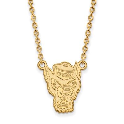 North Carolina State University Large Pendant with Chain Necklace 14k Yellow Gold 4Y057NCS-18, MPN:…
