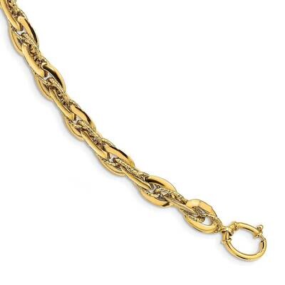 Textured Fancy Rope Link Bracelet 14k Gold Polished  SF2576-8, MPN: SF2576-8, 191101981500