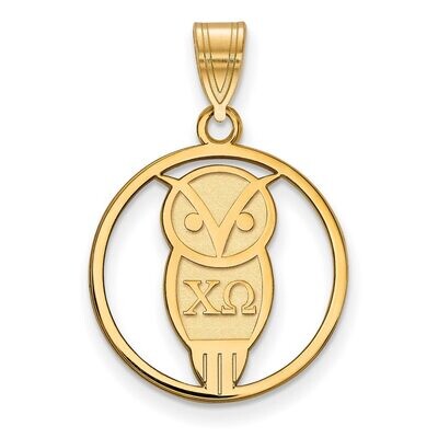 Chi Omega Small Circle Pendant Gold-plated Silver GP041CHO, MPN: GP041CHO, 886774941356