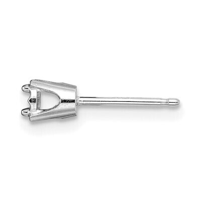 Round 4-Prong .005ct. Illusion Post Earring Mounting 14k White Gold WG347, MPN: WG347,