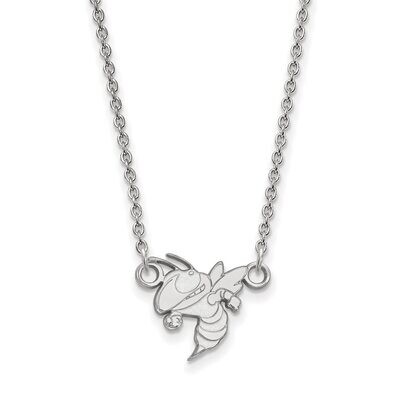 Georgia Institute of Technology Small Pendant with Chain Necklace 14k White Gold 4W049GT-18, MPN: 4…