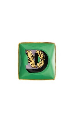 Versace Christmas Holiday Alphabet Canape Dish Alphabet Letter D 4 3/4 Inch Square, MPN: 11940-4036…