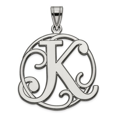 Script Initial K Charm Sterling Silver Fancy  QC8999K, MPN: QC8999K, 191101456145