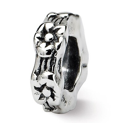 Floral Spacer Bead - Sterling Silver QRS129, MPN: QRS129, 883957719689