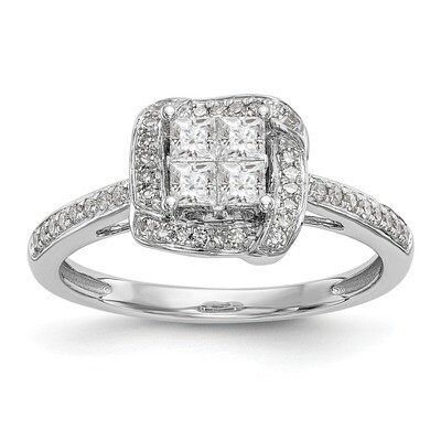 Complete Diamond Cluster Engagement Ring 14k White Gold RM2370E-050-WAA, MPN: RM2370E-050-WAA, RM23…